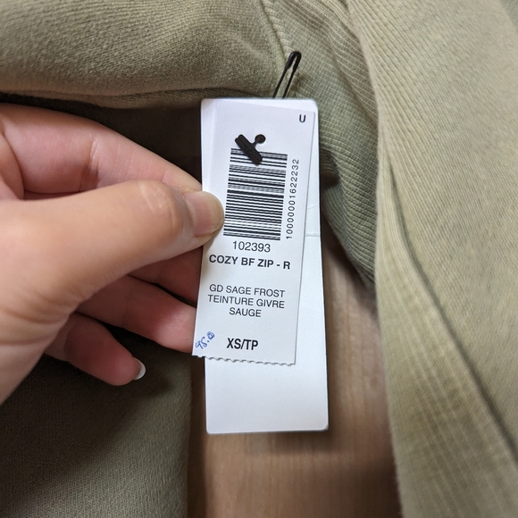 NWT TNA Cozy Fleece Boyfriend Zip Hoodie in GD Sage Frost - Picture 5 of 6